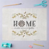 Boerderij Katoen Herfst Foliage Grijs Mosterd Home Tissuepapier (Craft)