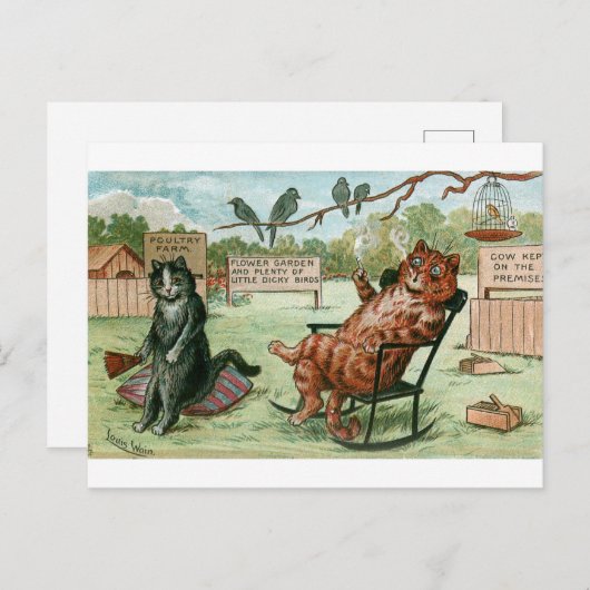 Boerderij Katten van Louis Wain Briefkaart (Voorkant / Achterkant)