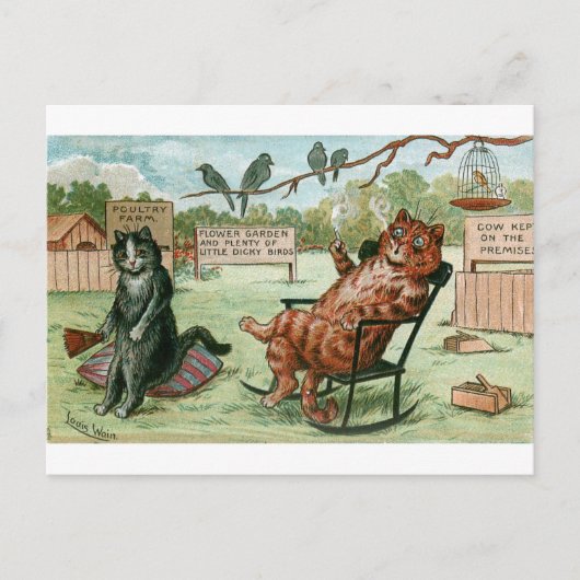 Boerderij Katten van Louis Wain Briefkaart (Voorkant)