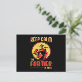 Boerderij Keep Calm Farmer Farming Tractor Grappig Briefkaart (Staand voorkant)