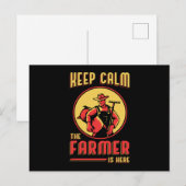 Boerderij Keep Calm Farmer Farming Tractor Grappig Briefkaart (Voorkant / Achterkant)