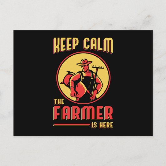 Boerderij Keep Calm Farmer Farming Tractor Grappig Briefkaart (Voorkant)