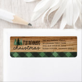 Boerderij Kerst Buffalo Plaid Hout Terug Etiket (Insitu)