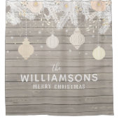 Boerderij Kerst Hout Pine familienaam Douchegordijn (Voorkant)