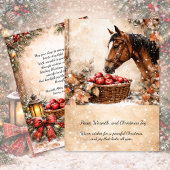 Boerderij Kerst Paard Winter Scène Kaart |