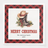 Boerderij Kerst servetten buffel plaid stijl (Voorkant)
