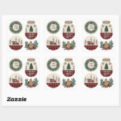 Boerderij Kerst sticker Set - Rustieke vakantie (Vel)