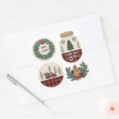 Boerderij Kerst sticker Set - Rustieke vakantie (Envelop)