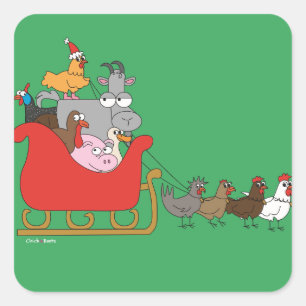 Boerderij Kerst stickers