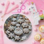 Boerderij Kerst Suikerkoekjes op Hout Papieren Bordje (Feest)