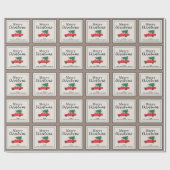 Boerderij Kerst | Verse gesneden boom op auto Cadeaupapier (Vlak)