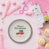 Boerderij Kerst | Verse gesneden boom op auto Papieren Bordje (Feest)