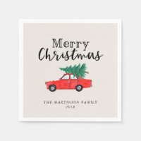 Boerderij Kerst | Verse gesneden boom op auto