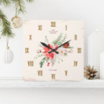 Boerderij Kerst Winter Poinsettia Rustiek Vierkante Klok<br><div class="desc">Introductie van onze Distress Winter Square Wall Clock - een unieke mix van tijdloze charme en rustieke elegantie, ideaal voor het toevoegen van karakter aan uw vakantie-decor. Dit vierkante uurwerk is versierd met een verdrietige verflook, waardoor een boeiende geïnspireerde sfeer in elke kamer ontstaat. Fijne waterverf poinsettias, dennen en wintergroen...</div>