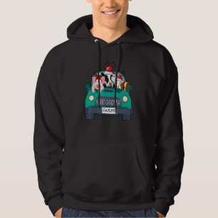 Boerderij Kerstavond Koe Varkens Kippengeit Hoodie
