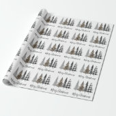 Boerderij Kerstbomen Cadeaupapier (Uitgerold)