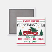 Boerderij - kerstbomen, gesneden en meegenomen - V Magneet (Voorkant / Achterkant)