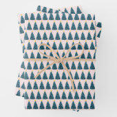 Boerderij kerstbomen inpakpapier vel (In situ)