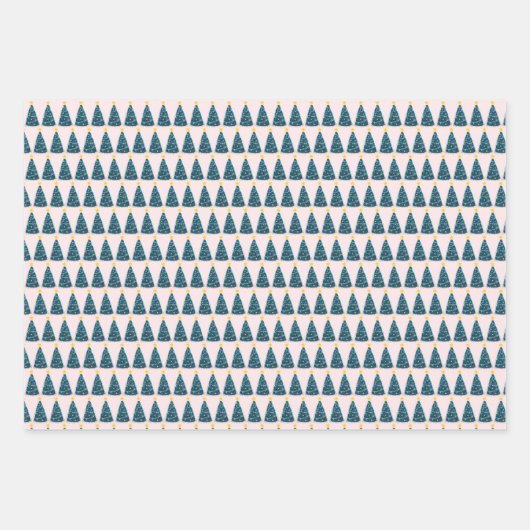 Boerderij kerstbomen inpakpapier vel (Voorkant)