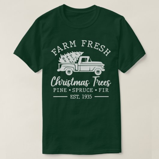 Boerderij kerstbomen kerstbomen kerstmis kerstboom t-shirt (Design voorkant)
