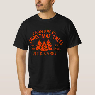 Boerderij kerstbomen, kerstbomen, Retro T-shirt