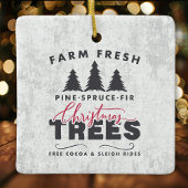 Boerderij kerstbomen kerstmis keramisch ornament