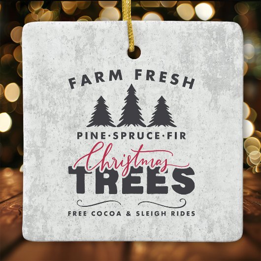 Boerderij kerstbomen kerstmis keramisch ornament