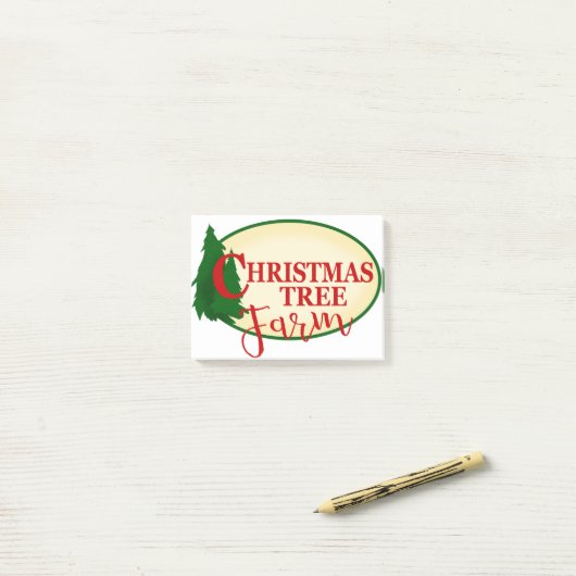 Boerderij kerstbomen post-it® notes (Op bureau)