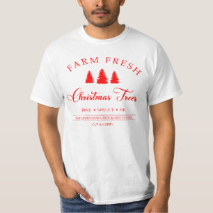 Boerderij kerstbomen, Retro Kerstmis, Chris T-shirt
