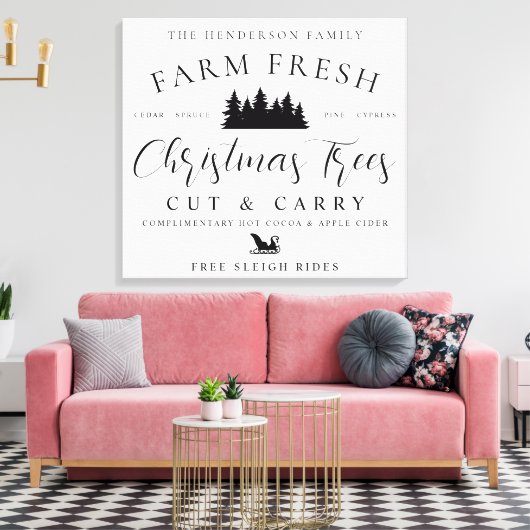 Boerderij kerstbomen, vers canvas afdruk (Insitu (Woonkamer))