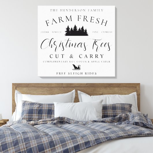 Boerderij kerstbomen, vers canvas afdruk (Insitu (Slaapkamer))