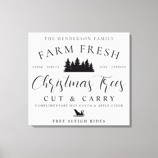 Boerderij kerstbomen, vers canvas afdruk (Voorkant)