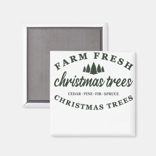 Boerderij kerstbomen, vers magneet (Voorkant / Achterkant)
