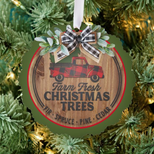 Boerderij kerstbomen, vers ornament kaart (Insitu (Drie))