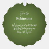 Boerderij kerstbomen, vers ornament kaart (Achterkant)