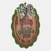 Boerderij kerstbomen, vers ornament kaart (Rechts)