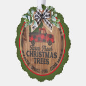 Boerderij kerstbomen, vers ornament kaart (Links)