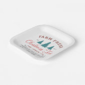 Boerderij kerstbomen, vers papieren bordje (Gebogen)