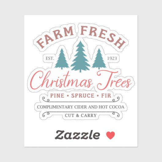 Boerderij kerstbomen, vers sticker (Vel)