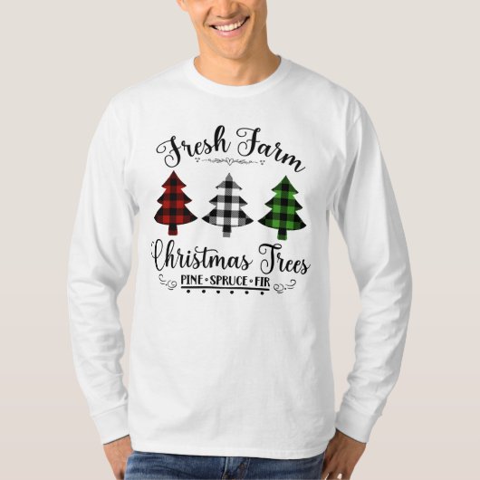 Boerderij kerstbomen, vers t-shirt (Voorkant)