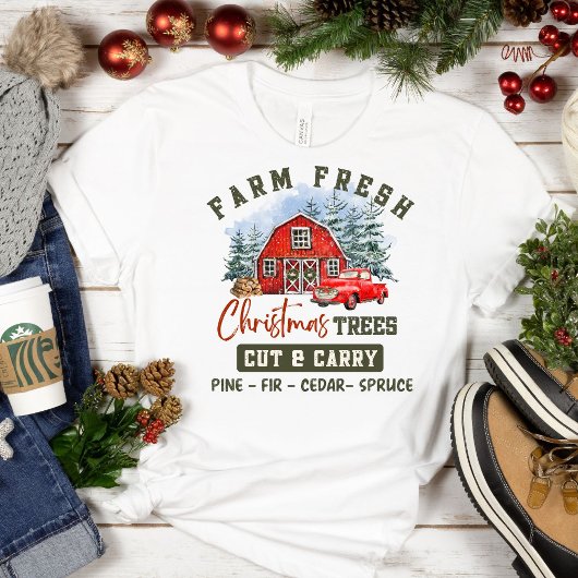 Boerderij kerstbomen, vers t-shirt