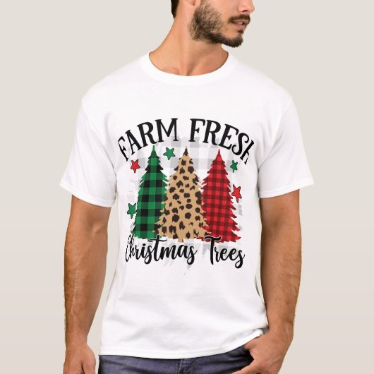 Boerderij kerstbomen, vers t-shirt (Voorkant)