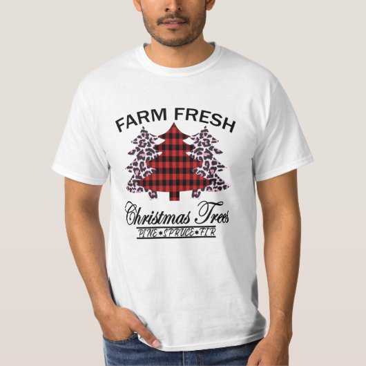 Boerderij kerstbomen, vers t-shirt (Voorkant)