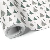 Boerderij Kerstboom Hand-getrokken rustieke vakant Cadeaupapier (Rol Hoek)