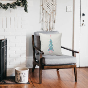 Boerderij kerstboom uit de jaren vijftig Kussen