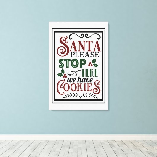 boerderij kerstdoek kunst rood groen canvas afdruk (Insitu (Houten vloer))