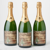 Boerderij Kerstfeest Champagne Sparkling Wijnetiket (Flessen)