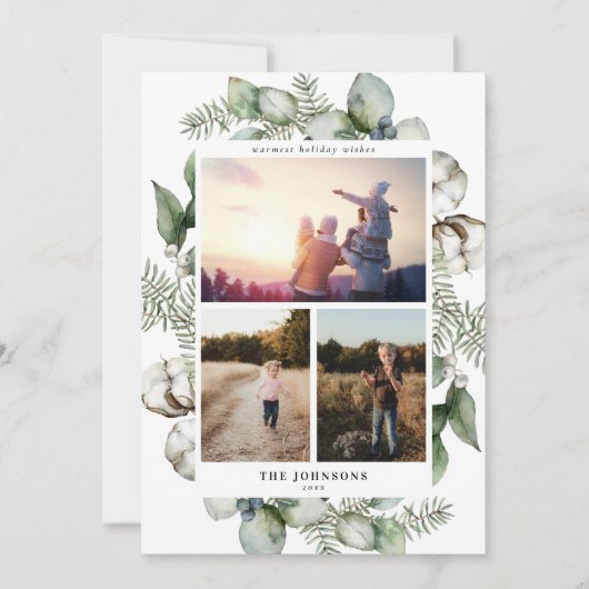 Boerderij Kerstgroen 3 Foto Kerstkaart (Voorkant)