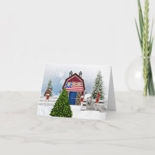 Boerderij kerstkaart feestdagen kaart