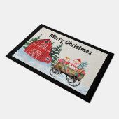 Boerderij kerstklep in de binnenplaats deurmat (Schuin)